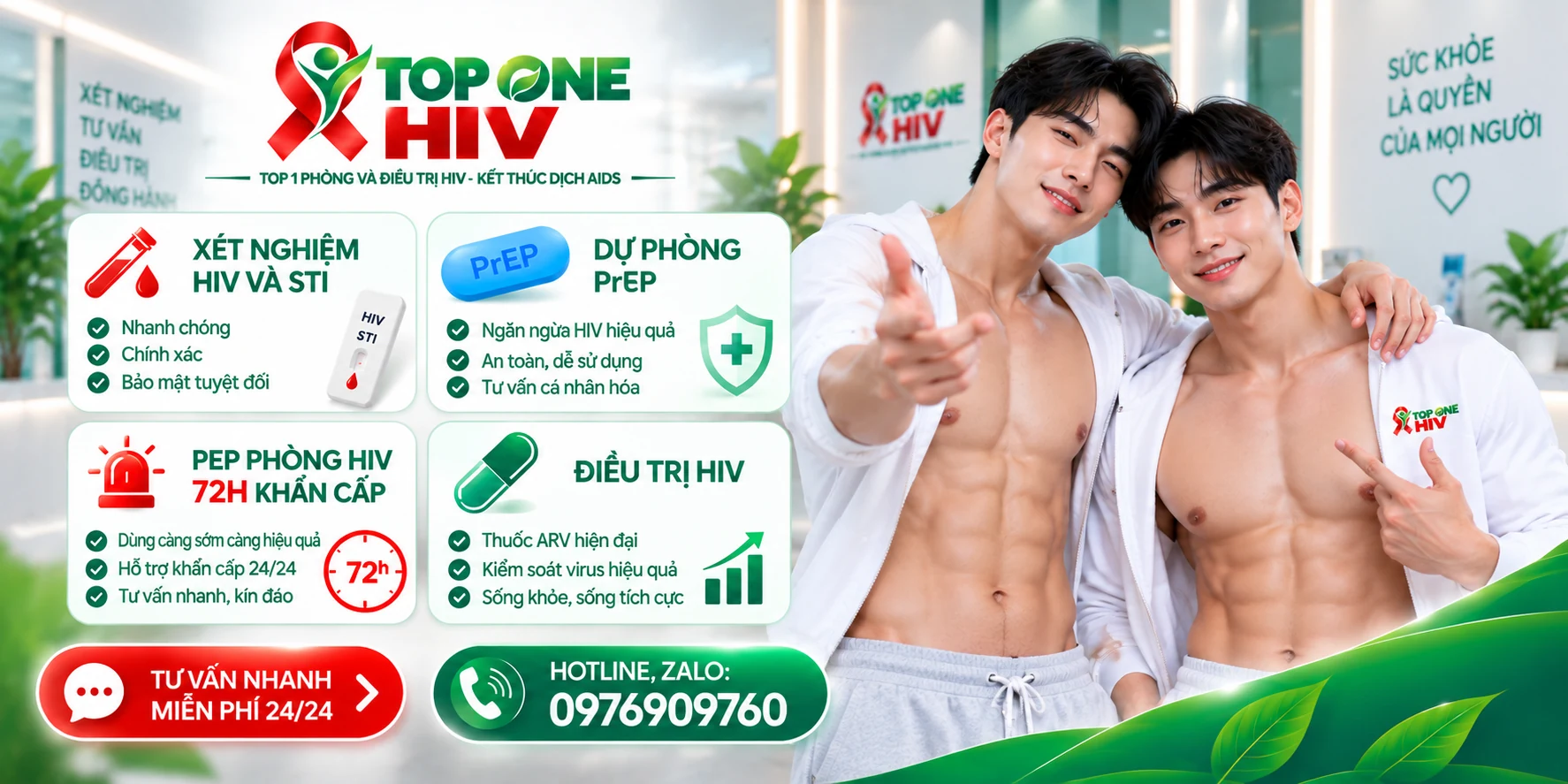 TOP ONE HIV - 4 dịch vụ trọng tâm