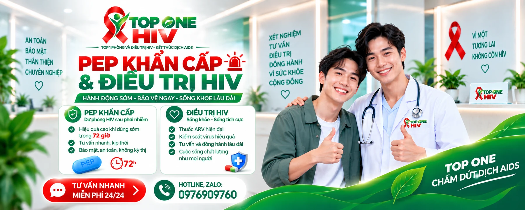 TOP ONE HIV - PEP khẩn cấp và điều trị HIV